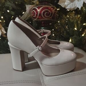 Mix No. 6 White Platform Mary Jane Heels